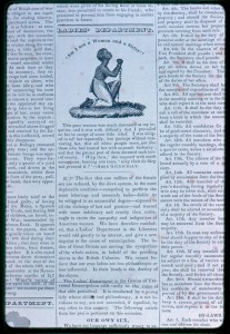 1. Segment of “Ladies’ Department” column in the Liberator, January 7, 1832. Courtesy, American Antiquarian Society.